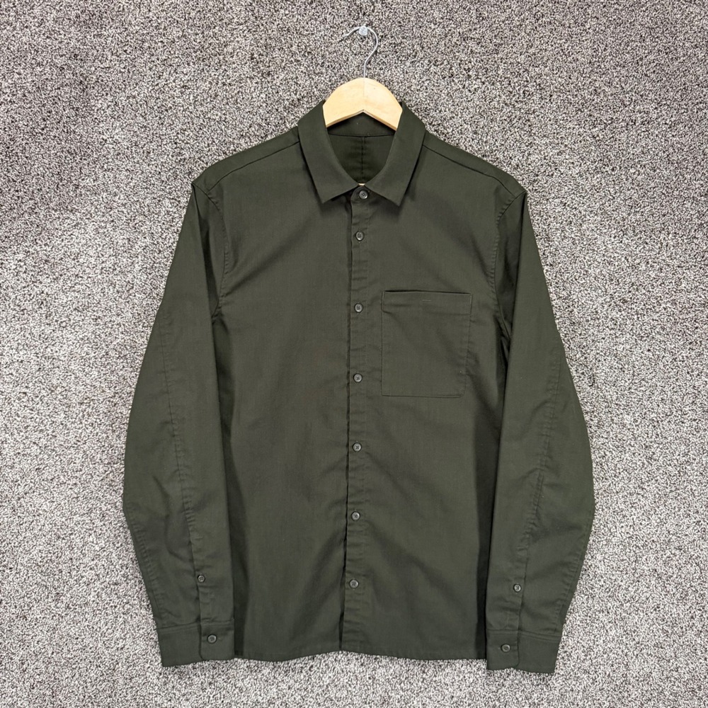 Lululemon Commission Shirt Mens L Green Performance Long Sleeve Button Up Pocket